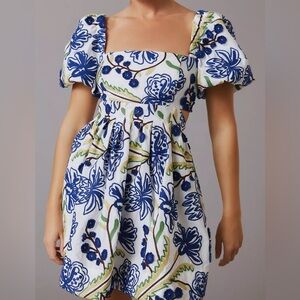 Anthropologie Mini Puff Sleeve Dress